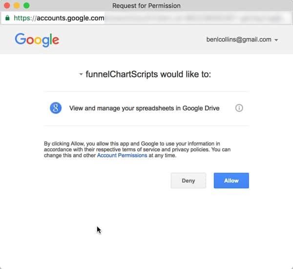 Xem lại tập lệnh ứng dụng quyền bảng tính